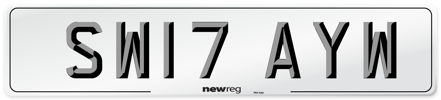SW17 AYW Number Plate from New Reg